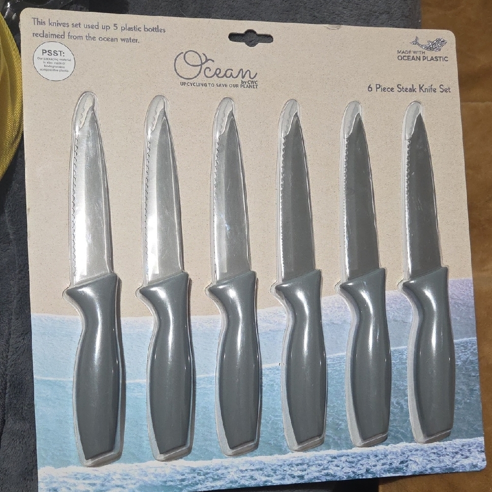 Ocean 6-Piece Gray Steak Knife Set